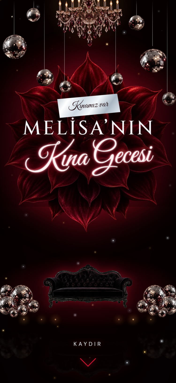 Lal Kına Henna Invitation design